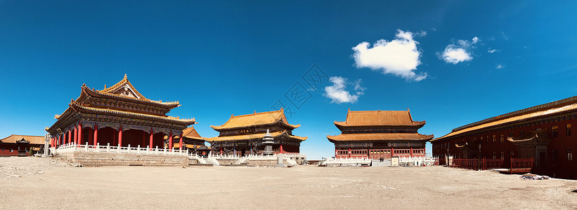 拜佛女五台山登台寺庙全景背景