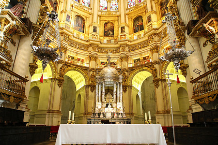 格拉纳达大教堂祭台高清图片
