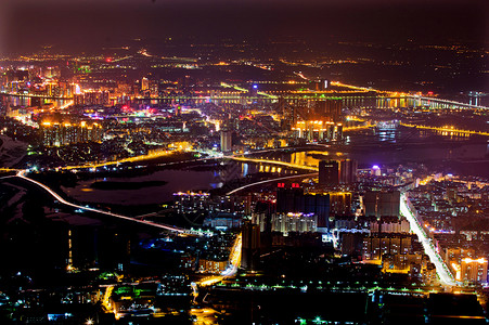 广东清远市中心夜景背景图片