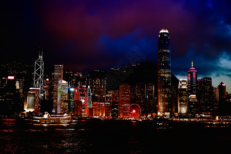香港维多利亚港夜景维港高清图片素材
