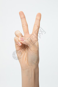 数字2特写手势手语背景图片
