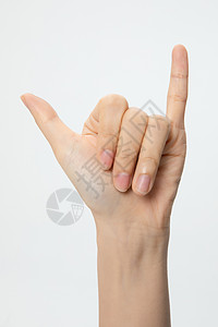 数字六手势数字6特写手势手语背景