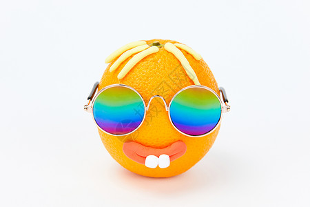 创意搞笑愚人节创意水果橙子背景