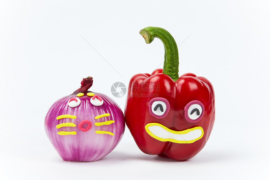 愚人节创意蔬菜辣椒和洋葱图片