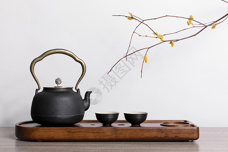 中式茶壶背景图片