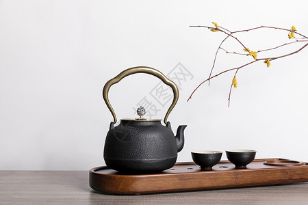 中式文化中式茶壶背景