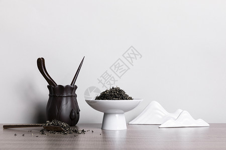 中式茶具茶叶图片