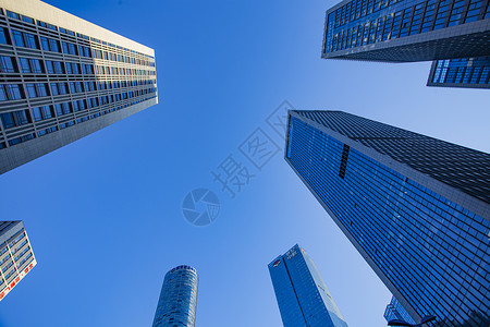 青岛CBD中央商务区城市高楼大气商务办公写字楼高清图片素材