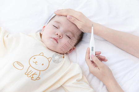 儿童体温计主图婴儿体温测量背景