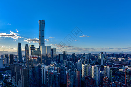 北京朝阳区CBD城市发展的建筑蓝天高清图片素材