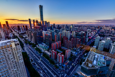 北京朝阳区CBD城市发展的建筑风景高清图片素材