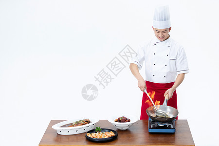 厨师炒菜形象图片
