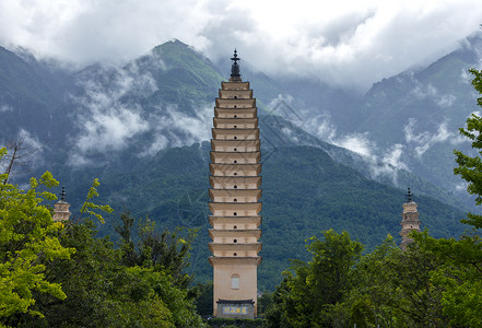 括苍山大理崇圣寺三塔背景