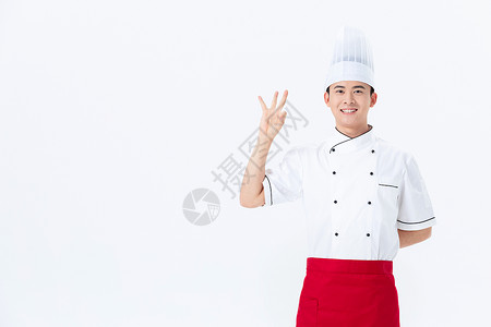 男性厨师OK手势形象背景