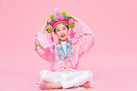 中国风潮流儿童京剧戏剧戏服扮相图片