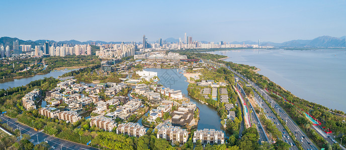 深圳南山区欢乐海岸航拍图片