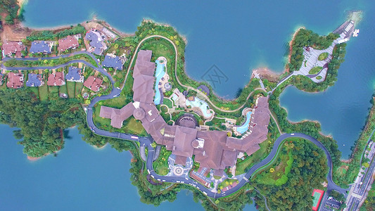 世界著名旅游岛千岛湖度假村背景