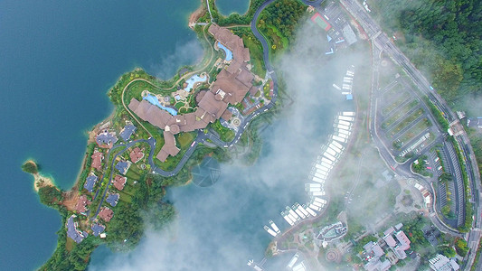 世界著名旅游岛千岛湖度假村背景