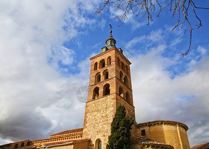 塞戈维亚大教堂西班牙塞戈维亚教堂钟楼背景