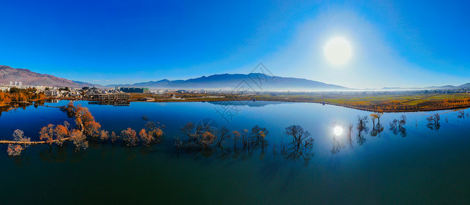 龙潭沟鹤庆黄龙潭的早晨背景