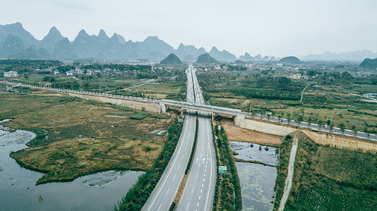 公路运输素材高速公路航拍公路运输交通背景