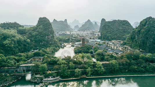 桂林山水风景航拍桂林风景区漓江水域高清图片素材