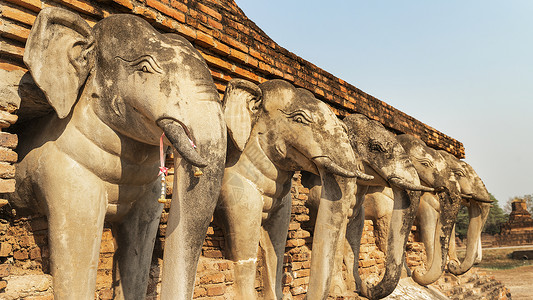 泰国象神雕塑遗址遗迹文化高清图片素材