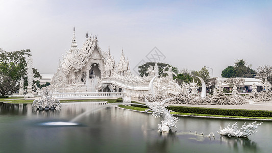 泰国清莱地标白庙实拍旅游高清图片素材