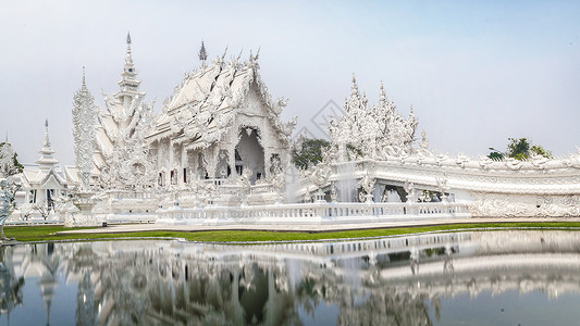 泰国清莱地标白庙实拍历史的高清图片素材