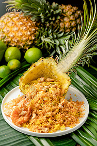 泰式泰国菠萝炒饭背景