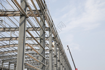 钢结构大桥建筑工地背景