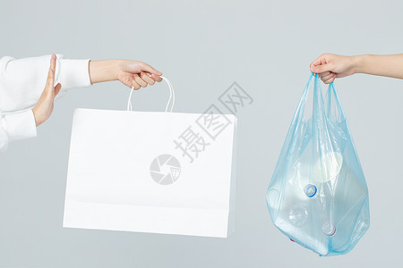 可降解塑料袋节约环保拒绝一次性塑料袋背景
