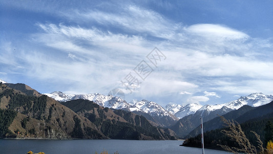 新疆天山天池风景区背景