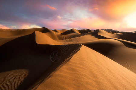 纹理线条沙漠夕阳风景背景