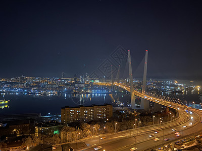 旧金山夜景海参崴金角湾大桥背景