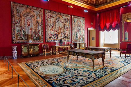皇室客厅法国巴黎卢浮宫皇室陈设家具背景