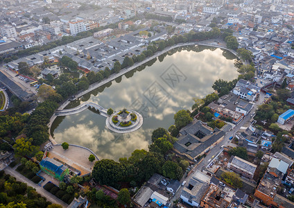 云南建水古城航拍背景图片