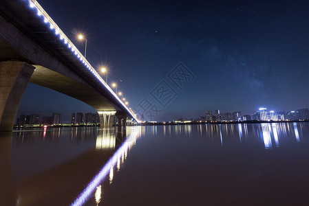 长沙湘江湘府路大桥星空夜景图片