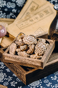 干货食材摄影香菇红枣山楂晒干的土特产背景