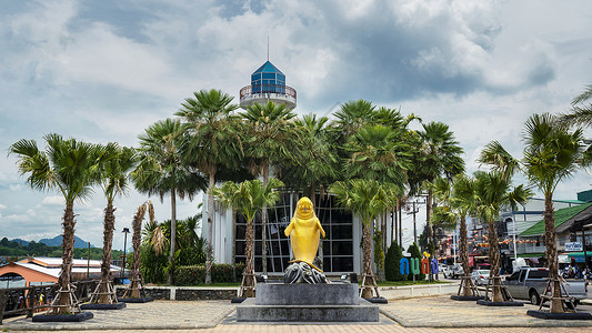 泰国旅游董里地标建筑儒艮背景