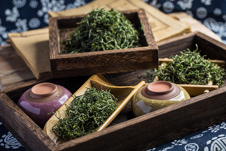 扁碎石素材茶叶摄影泡茶毛尖茶和扁茶传统工艺背景