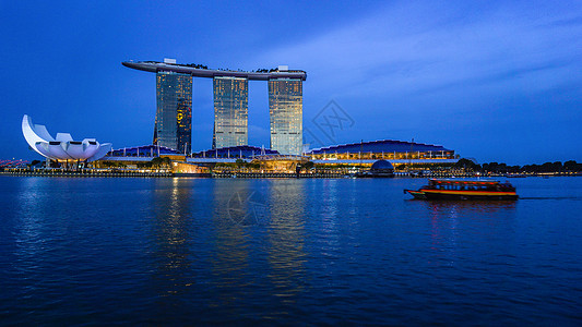 黄昏世界旅行新加坡金沙酒店的傍晚时刻背景