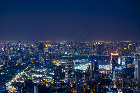曼谷大楼美丽夜景泰国首都曼谷天使之城天际线背景
