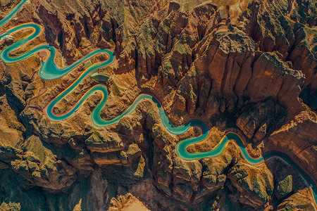 测绘地理甘肃黄河石林国家地质公园航拍背景