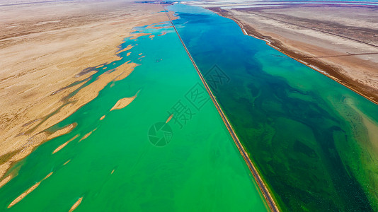 双色渐变青海海西西台吉乃尔湖双色湖背景