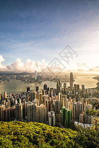 中国香港城市天际线背景