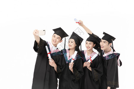 大学毕业生自拍亚洲人高清图片素材