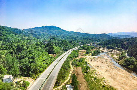 农村公路航拍道路高清图片素材