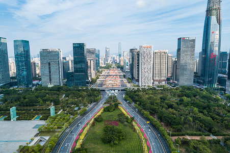 深圳福田区市民中心建筑群高清图片