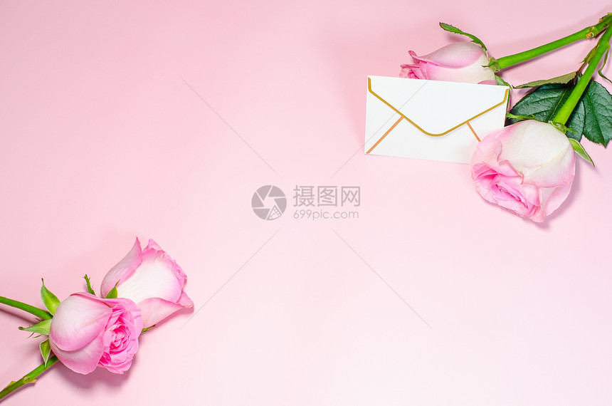 粉色玫瑰节日祝福图片